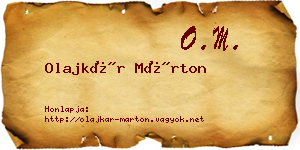 Olajkár Márton névjegykártya