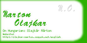 marton olajkar business card