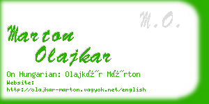 marton olajkar business card